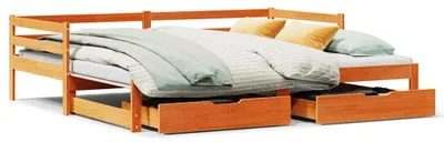 Image de vidaXL Lit de jour extensible avec tiroirs 90x200 cm pin massif