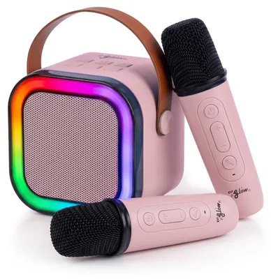 Zdjęcie produktu dla Zestaw Karaoke Dla Dzieci 2 Mikrofony Głośnik Bluetooth Światła Led Rgb