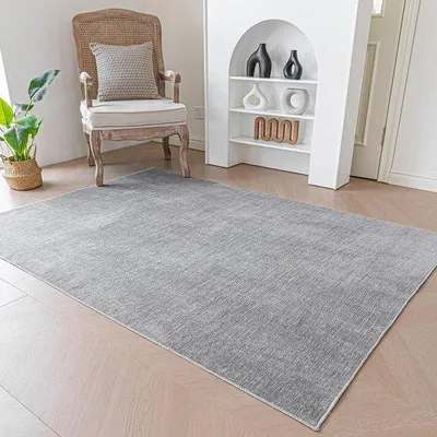 Produktbild von Famanu Teppich Zeitlos Grau - Waschbar und Langlebig