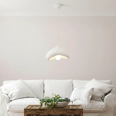Immagine prodotto di Opviq, lampada a sospensione di alta qualità, struttura in metallo, calotta in fibra di vetro, 21 x 30 x 16 cm, altezza regolabile da 27 a 104 cm, attacco E27, IP20, design moderno in bianco, ideale per qualsiasi ambiente.