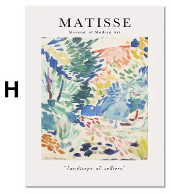 Produktbild von Poster Matisse Blumen Market Museum Abstrakt| Bilder Wohnzimmer | Wandbilder Schlafzimmer | Deko Print ohne Rahmen | Bilder Matisse Bunt · Motiv H · 60 × 90 cm