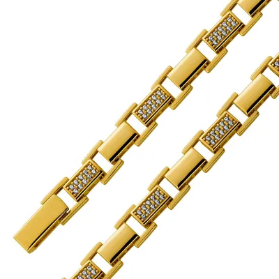 Produktbild von Zirkonia Armband Gold 333 8K weiße Zirkonia Steine 19