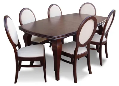 Produktbild von Komplett Set Esstisch 6 Stühle Esszimmer Set Ess Gruppe Holz Tisch Tische 7tlg