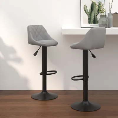 Productafbeelding van Maison Exclusive - 2 barkrukken, lichtgrijs, fluweel