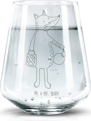 Produktbild von Mr. & Mrs. Panda Glas Fuchs Laterne - Transparent - Geschenk, Geschenkglas, Wasserglas, Becherglas, Trinkgefäß, Sankt Martin, Selbstbewusst, Tumbler