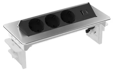 Produktbild von kalb | 3er Flipup-Mehrfachsteckdose Voltaris mit USB A/C, 230VAC 16A