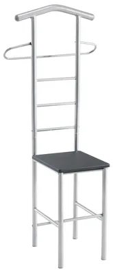 Produktbild von Herrendiener 2er-Set JIVO Kleiderständer Garderobenständer, Metall alufarben und MDF in schwarz