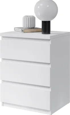 Image de Nachtkommode >Olli< in Weiß - 45x61x38cm (BxHxT)