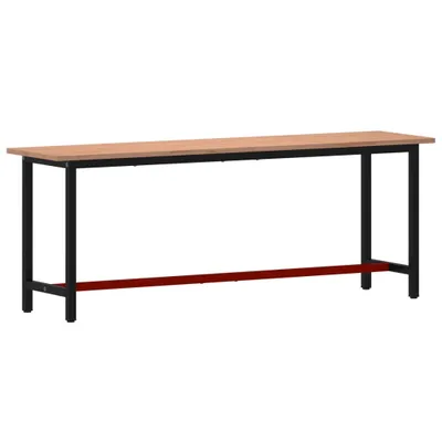 Immagine prodotto di Banco da Lavoro 220x55x81,5 cm Legno Massello Faggio e Metallo