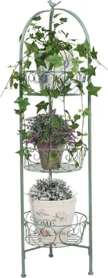 Produktbild von Metall Blumentopfhalter antik grün Blumentreppe Blumenständer Blumenampel Regal
