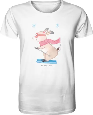 Produktbild von Mr. & Mrs. Panda T-Shirt Herren Hase Skifahren Größe L - Weiß - Geschenk, Ski fahren, mit Spruch, Tshirt, Skisport, Shirt, Oberteil, Skirennen, Skiwettbewerb
