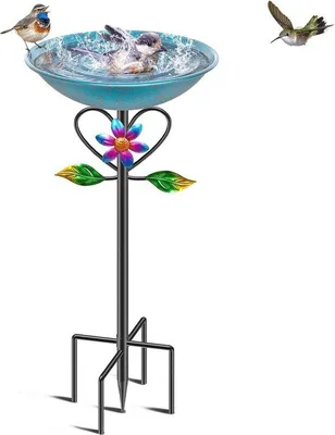 Produktbild von Famanu Vogelbad Winterfest mit Standfuß und Futterspender - Metall