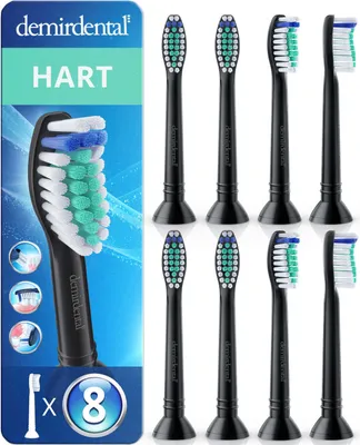 Produktbild von 8er demirdental Harte Aufsteckbürsten für Philips Sonicare | Schwarz