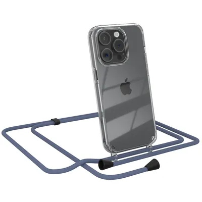 Produktbild von EAZY CASE Handykette kompatibel mit Apple iPhone 15 Pro, Handyhülle mit Umhängeband, Handykordel, Schutzhülle Clear, Band in Grün