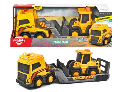 Produktbild von Dickie Spielfahrzeug Tieflader Baustelle Go Real / Construction Volvo Truck Team 203725009