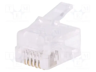 Produktbild von 10x Stecker PIN: 6 vergoldet eschirmt System: 6p6c RJ12  gerade MP0019 RJ-Steckverbi