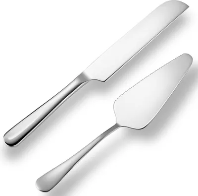 Produktbild von Tortenmesser und Tortenservierset - vielseitig - Set von 2 - rostfreier Stahl
