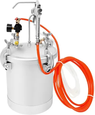 Produktbild von 10L Farbsprühsystem, 50-80psi Farbspritzdruckbehälter, StahldruckbehäLter Luftfarbe 10L Spritzpistole FarbbehäLter, Farbsprühgerät Lackierpistole für Innen-und Außenprojekte