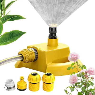 Immagine prodotto di Irrigatore per prato - Irrigatore da giardino - Sistema di irrigazione - Per irrigare il prato - Rotazione a 360 gradi - 22 x 21 x 10 cm - Grigio
