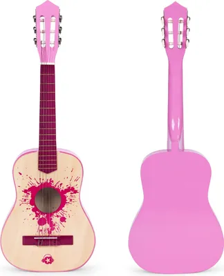 Produktbild von Kindergitarre rosa groß - 30 Holz, 6 Saiten, Metall und Nylon ECOTOYS