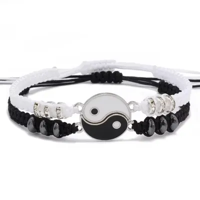 Obrázok produktu pre Náramky VO-33514 Yin Yang - Čierna/Biela KP33514