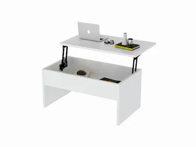 Image de Skye Decor, Akilli - White, Tables basses, blanc, 90 x 52 x 45 cm