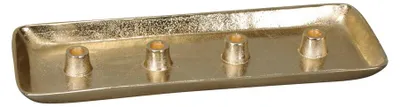 Produktbild von Kerzentablett GOLD aus Aluminium Metall Kerzenschale für 4 Kerzen L50cm