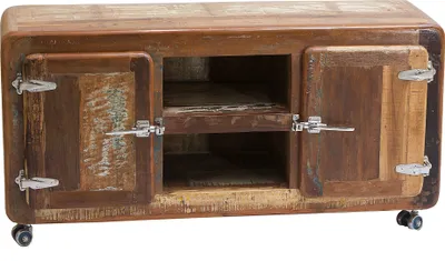 Produktbild von SIT Möbel Lowboard auf Rollen | 2 Türen, 2 offene Fächer | Altholz lackiert | B 135 x T 40 x H 56 cm | 02615-98 | Serie FRIDGE