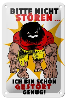 Produktbild von Blechschild Spruch 12x18cm Nicht stören bin gestört genug