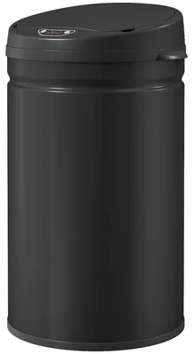 Produktbild von Automatik-Deckel Infrarot, Sensor-Mülleimer 30L berührungslos, Abfalleimer Edelstahl Softclose, Schwarz | 0,5 Sek. Öffnung | 32 x 30,5 x 51 cm