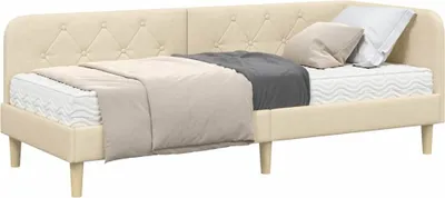 Obrázok produktu pre Rohový rám postele Krémová 80 x 200 cm látka