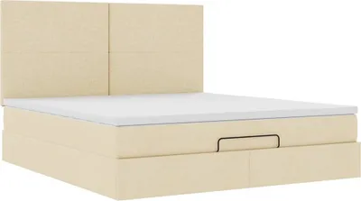 Produktbild von Ottoman-Bett mit Matratze Creme 160x200 cm Stoff