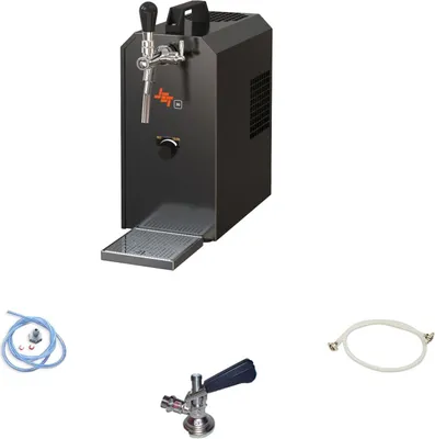 Zdjęcie produktu dla Kompletny zestaw - Nalewak do piwa z pompą membranową - JET 30K dystrybutor do piwa, chłodziarka do piwa 1-liniowa, 35 litrów/h, professional, KEG: NC Adapter