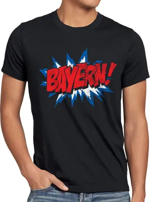 Produktbild von style3 Bayern! Fan T-Shirt Herren München Fußball , Größe:4XL, Farbe:Schwarz