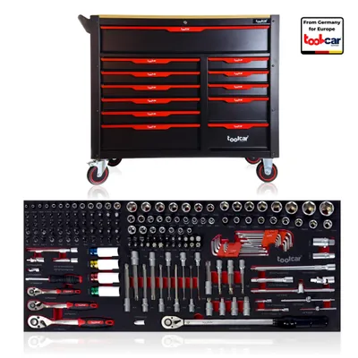Produktbild von Toolcar Jumbo Pro 12 Black Werkstattwagen Werkzeugwagen Werkzeugschrank Werkzeug