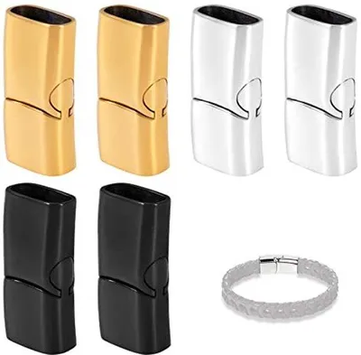 Produktbild von Famanu Magnetische Verschlüsse für DIY Schmuck - Rechteckige Edelstahl-Kordelverschlüsse