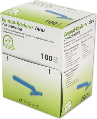 Produktbild von Medi-Inn Einmalrasierer | zweischneidig | blau | 100 Rasierer