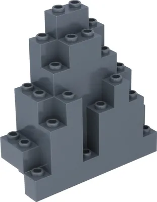 A 3D render of a dark gray LEGO rock piece.