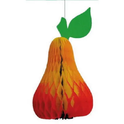 Produktbild von Dekorativer Wabenball Birne 30cm aus schwer entflammbarem Seidenpapier