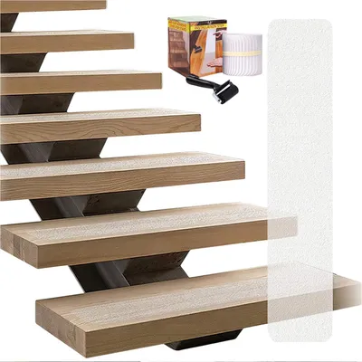 Produktbild von 15 Stück Transparent Selbstklebende Treppenstufen Matten Antirutschmatte für Treppen und Badezimmer,10x61 cm