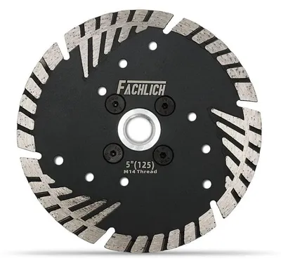 Productafbeelding van Diamantzaagschijf 125mm M14 Turbo, met beschermtandjes, geschikt voor beton, tegels, graniet en metselwerk