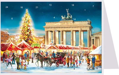 Produktbild von Adventskalenderkarte No. 4337 Berlin; Brandenburger Tor DIN A6 mit Umschlag