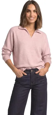 Produktbild von Street One Damen Langarm Poloshirt im Melange-Look
