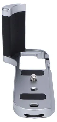 Zdjęcie produktu dla Uchwyt w kształcie litery L, pasujący do aparatu XT50, rękojeść ze stopu aluminium, z płytką szybkiej wymiany, podkładką antypoślizgową, otworem na śrubę 1/4 cala, srebrny