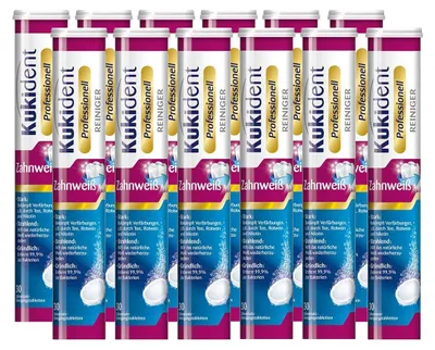 Produktbild von Kukident Professionell Zahnweiß-Tabs - 12 x 30 Zahnersatzreinigungstabletten für die Dritten