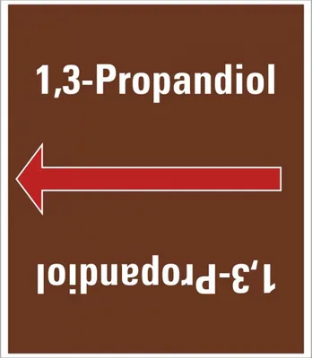 Produktbild von Dreifke® Aufkleber/Rohrleitungsband 1,3-Propandiol, praxisbewährt, ab Ø 50mm,...