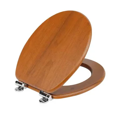 Produktbild von SINOBATH WC-Sitz mit Absenkautomatik, Universal Toilettensitz aus Holzoptik, Robuster WC-Deckel, Belastbar bis 190 kg