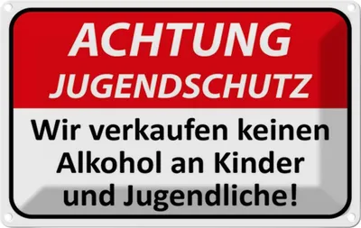 Produktbild von vianmo Blechschild 20x30 cm Achtung Jugendschutz Warnschild Hinweisschild Sicherheit Vorsicht