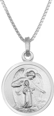 trendor 41472 Halskette mit Schutzengel-Anhänger Ø 18 mm 925 Silber 1