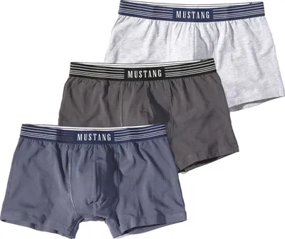 Produktbild von MUSTANG Retro-Shorts Pants Boxer enge Passform Unterwäsche Baumwolle Elasthan Herren 3er Pack